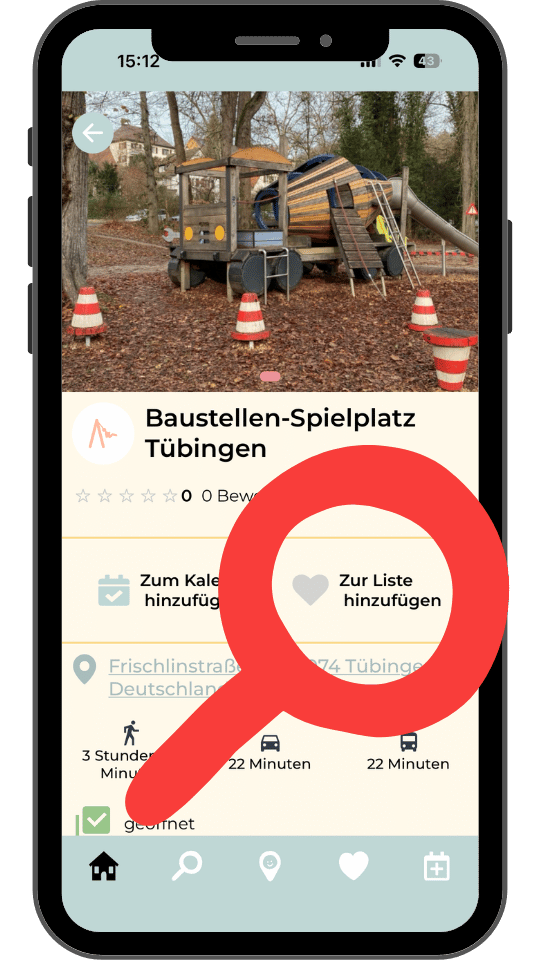 Schritt 2 · Zur Liste hinzufügen tippen
