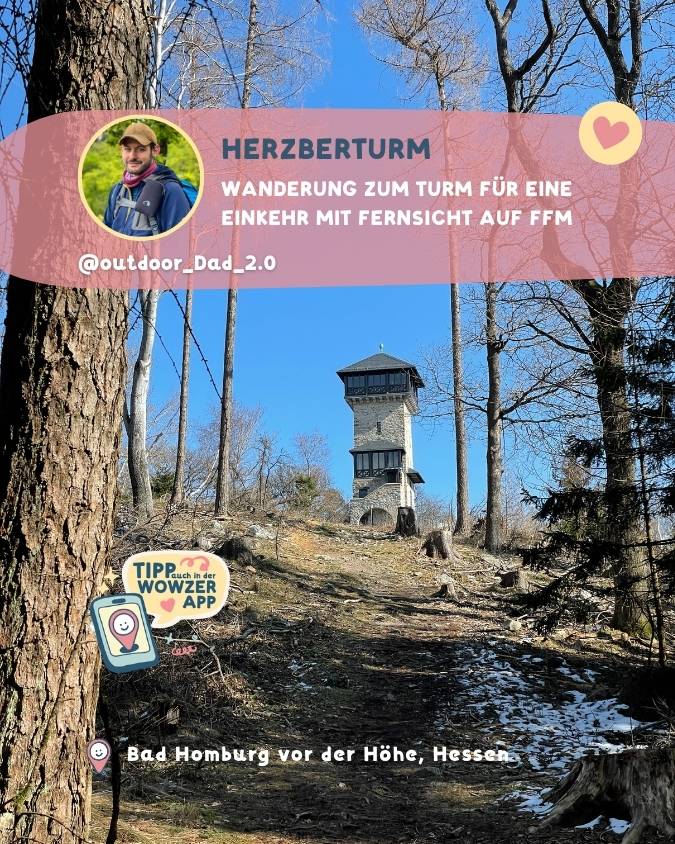 Herzbergturm Bad Homburg Wanderung Aussicht Frankfurt Familienausflug Osterferien