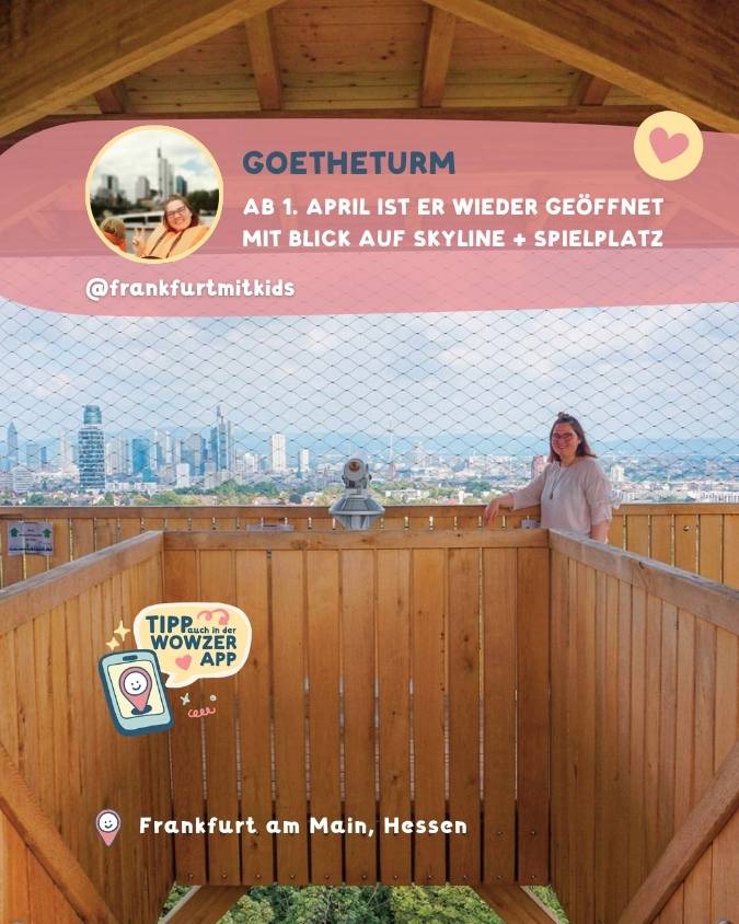 Goetheturm Frankfurt Spielplatz Familienausflug Osterferien 2026